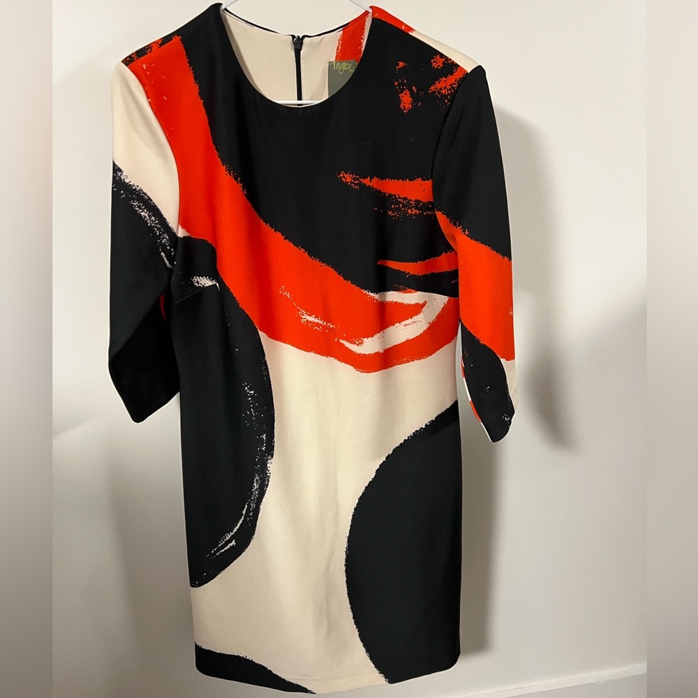 Taylor NWOT Abstract, Print 3/4 Sleeve Dress US 12